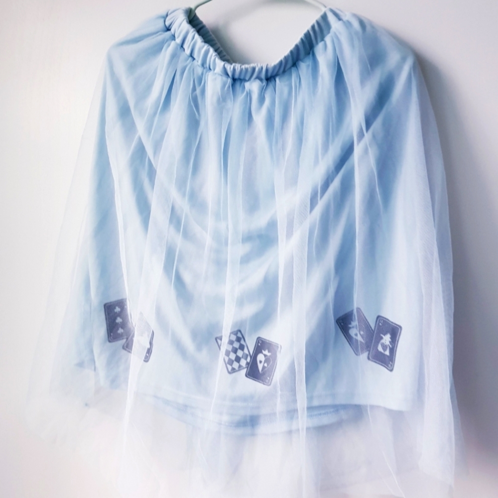 NWT Disneyland Alice in Wonderland Japan Light Blue Princess Tulle Midi Skirt